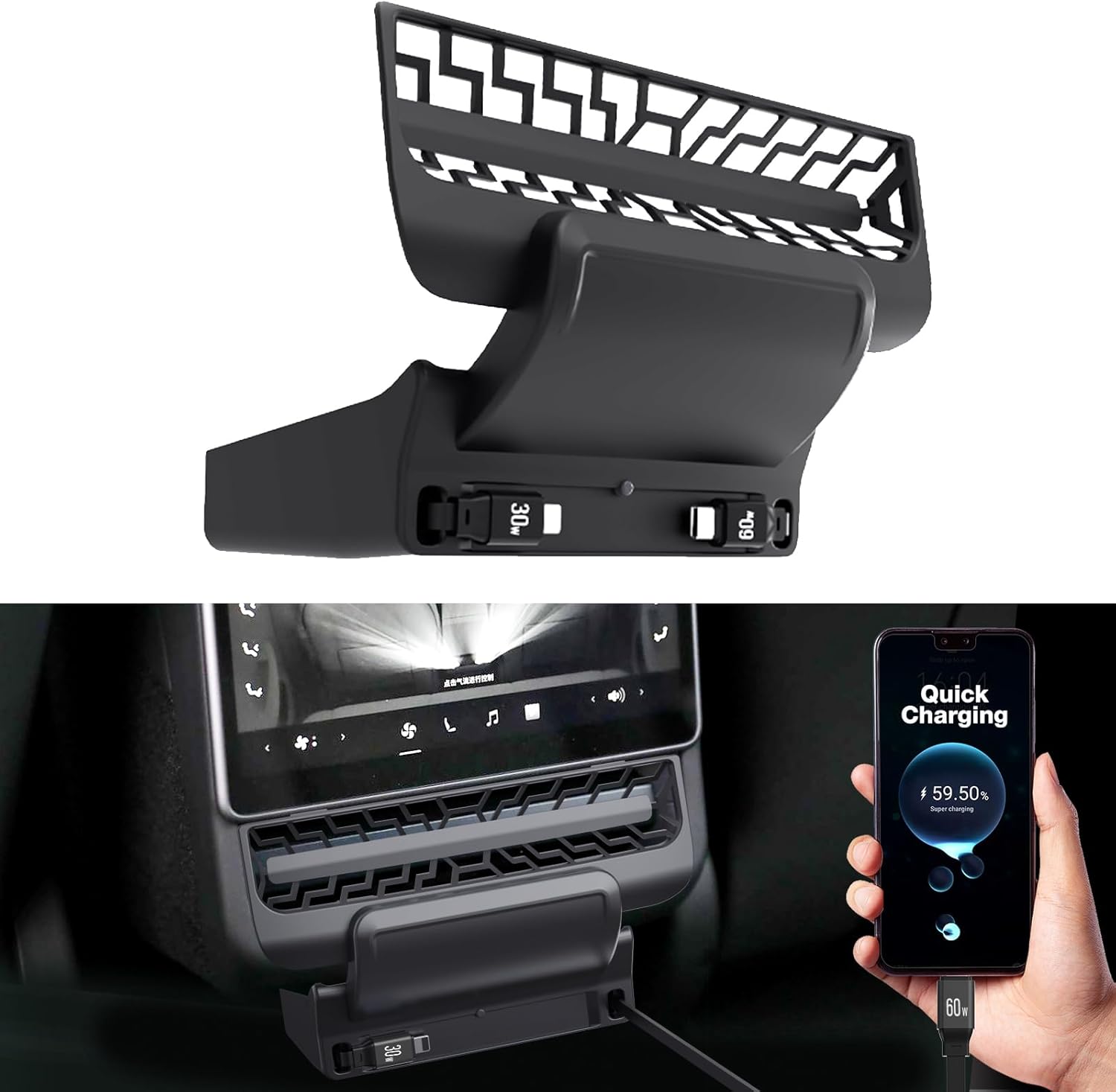 Docking Station Usb C - Untuk Tesla Model 3/Y 2021-2023 Ventilasi