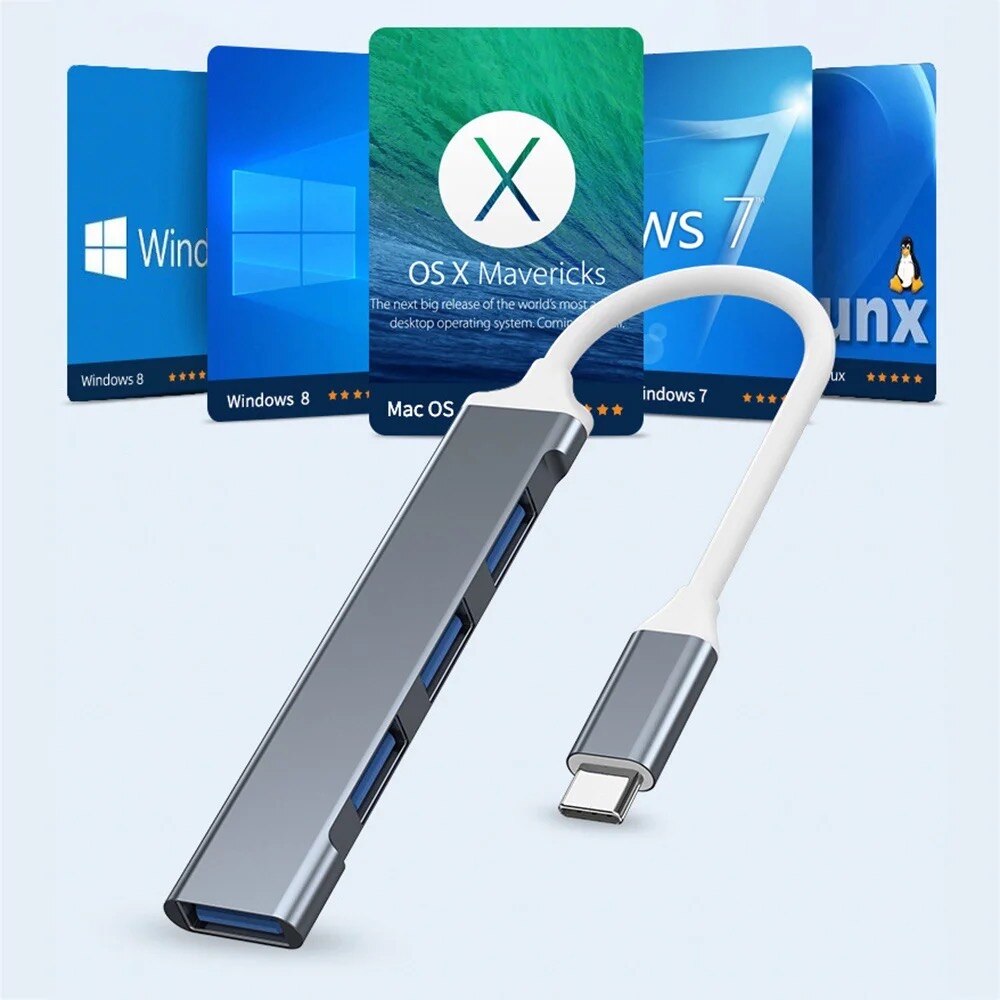 4 Port USB 3.0 Hub TYPE C HUB  - Multi Port Usb Hub ulasan dan harga