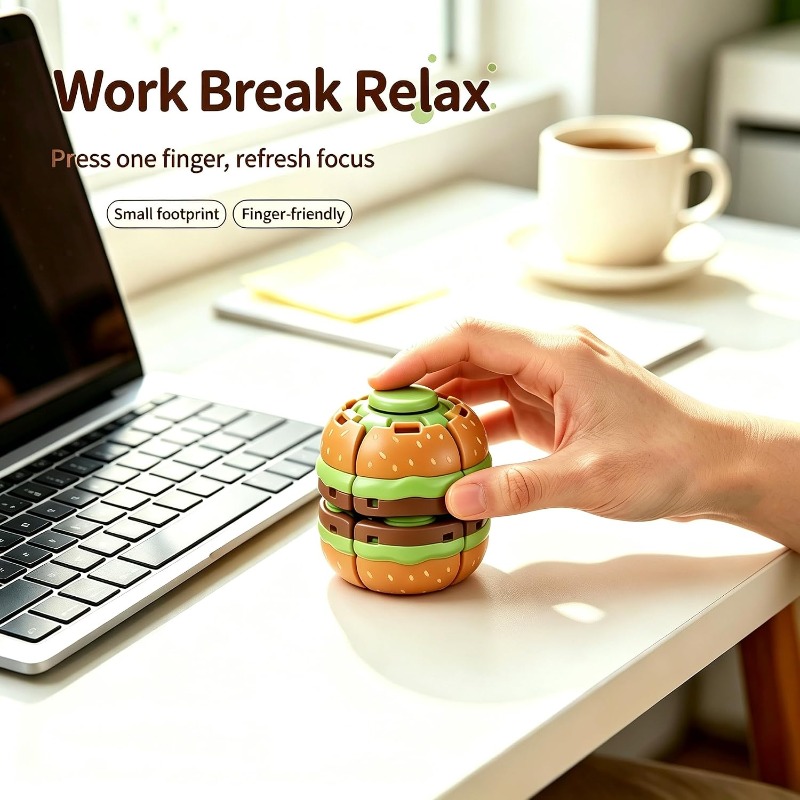 Spinner Fidget Burger Cetak 3D - Cool Office Tech Gadgets ulasan dan harga